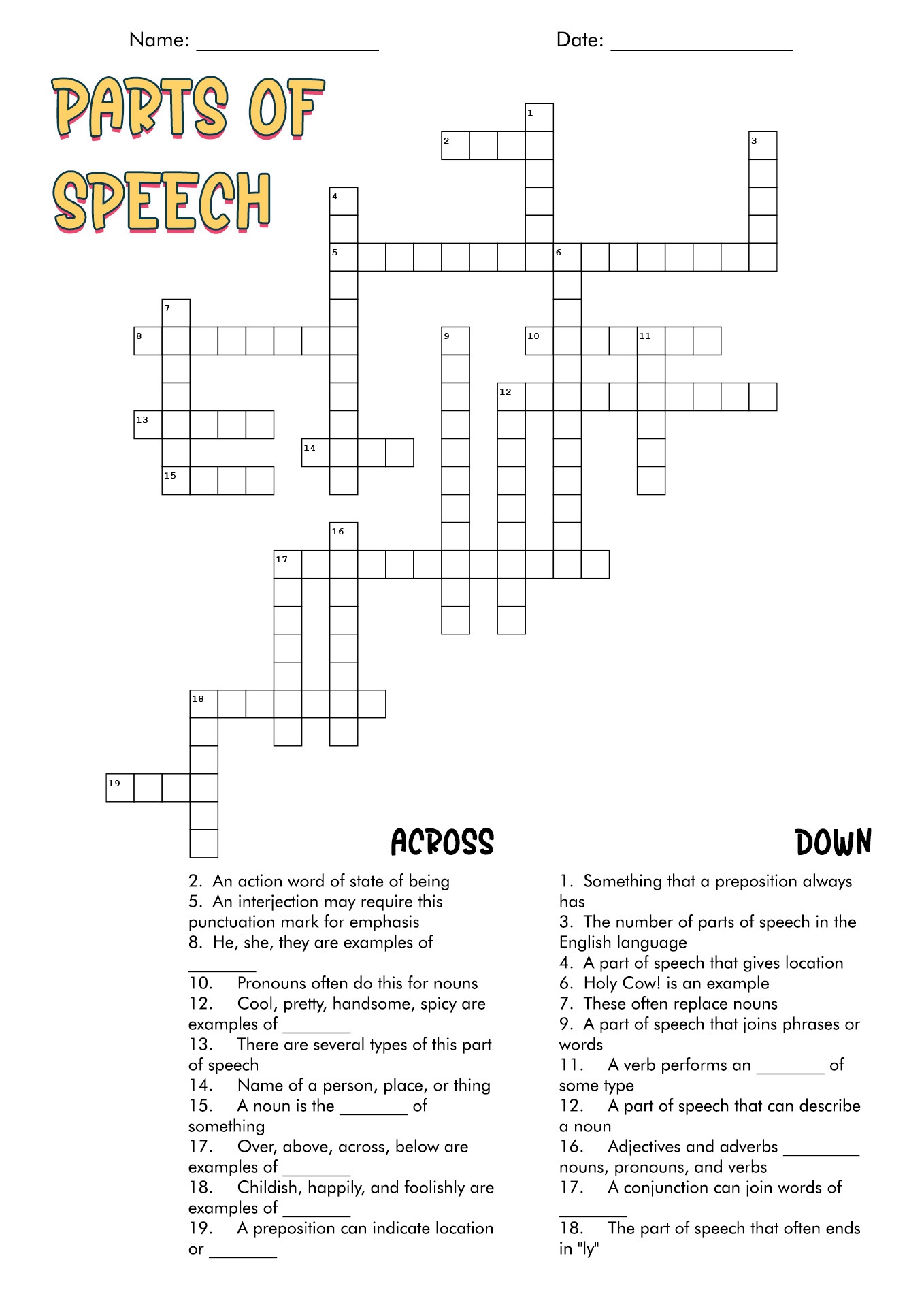 Is Speech Part Crossword Puzzle Answer Image