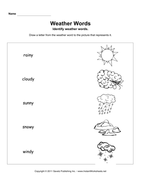 Kindergarten Science Weather Worksheets Image