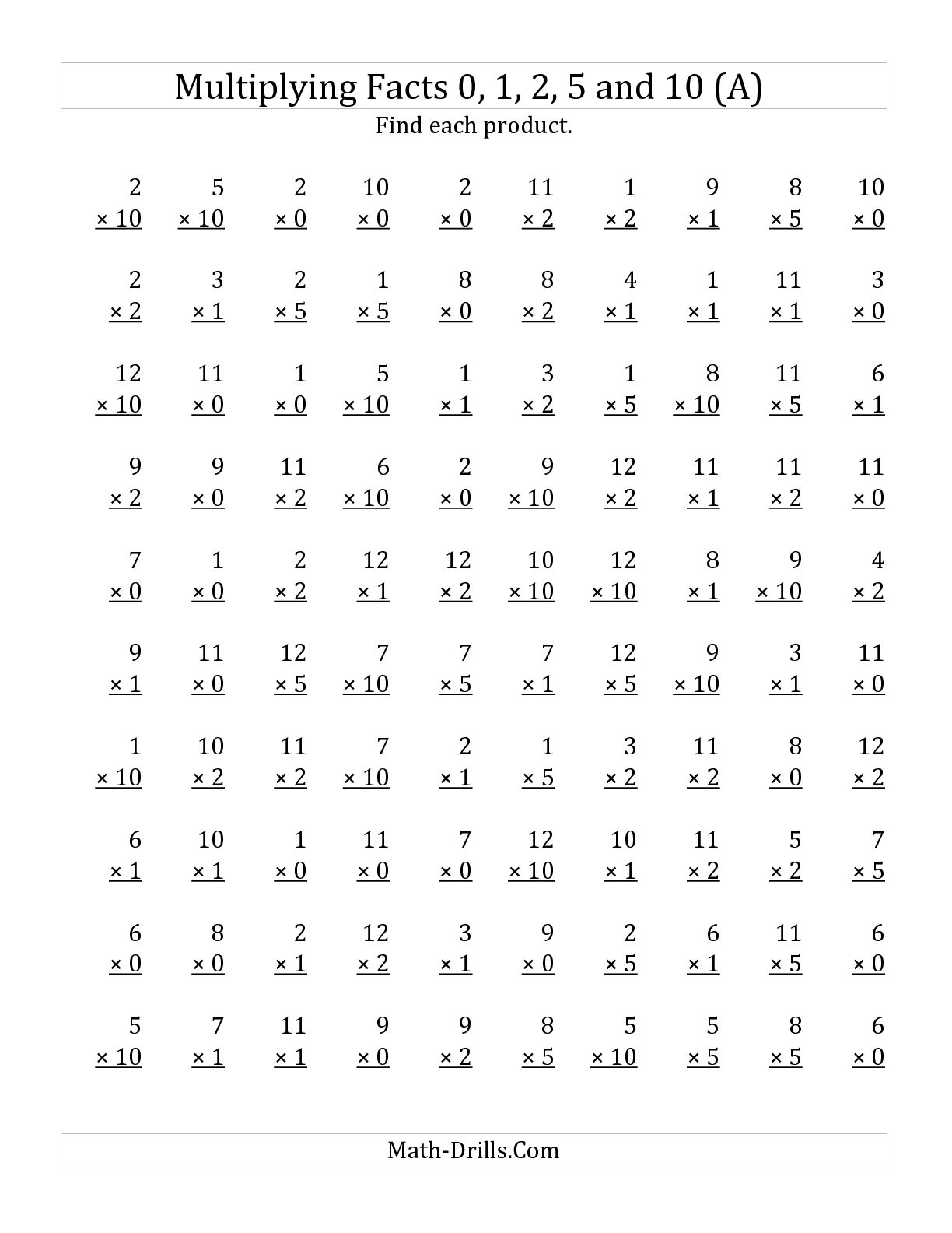 Multiplication Worksheets 1 12 Image