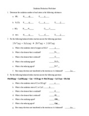 Oxidation Numbers Worksheet Answer Key
