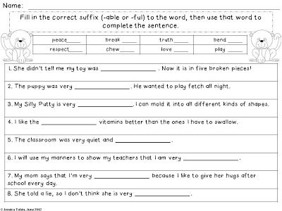 Prefix and Suffix Worksheets 3rd Grade Image