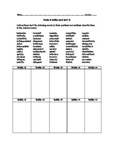 Prefixes and Suffixes Worksheets Image