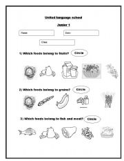 Printable Food Groups Worksheets Image