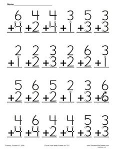Printable Touch Math Worksheets 1st Grade Image