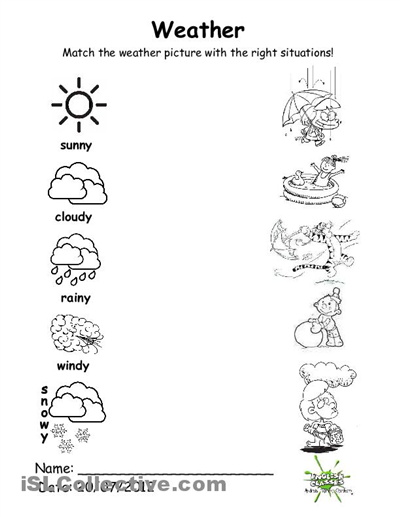 Printable Weather Worksheets Kindergarten