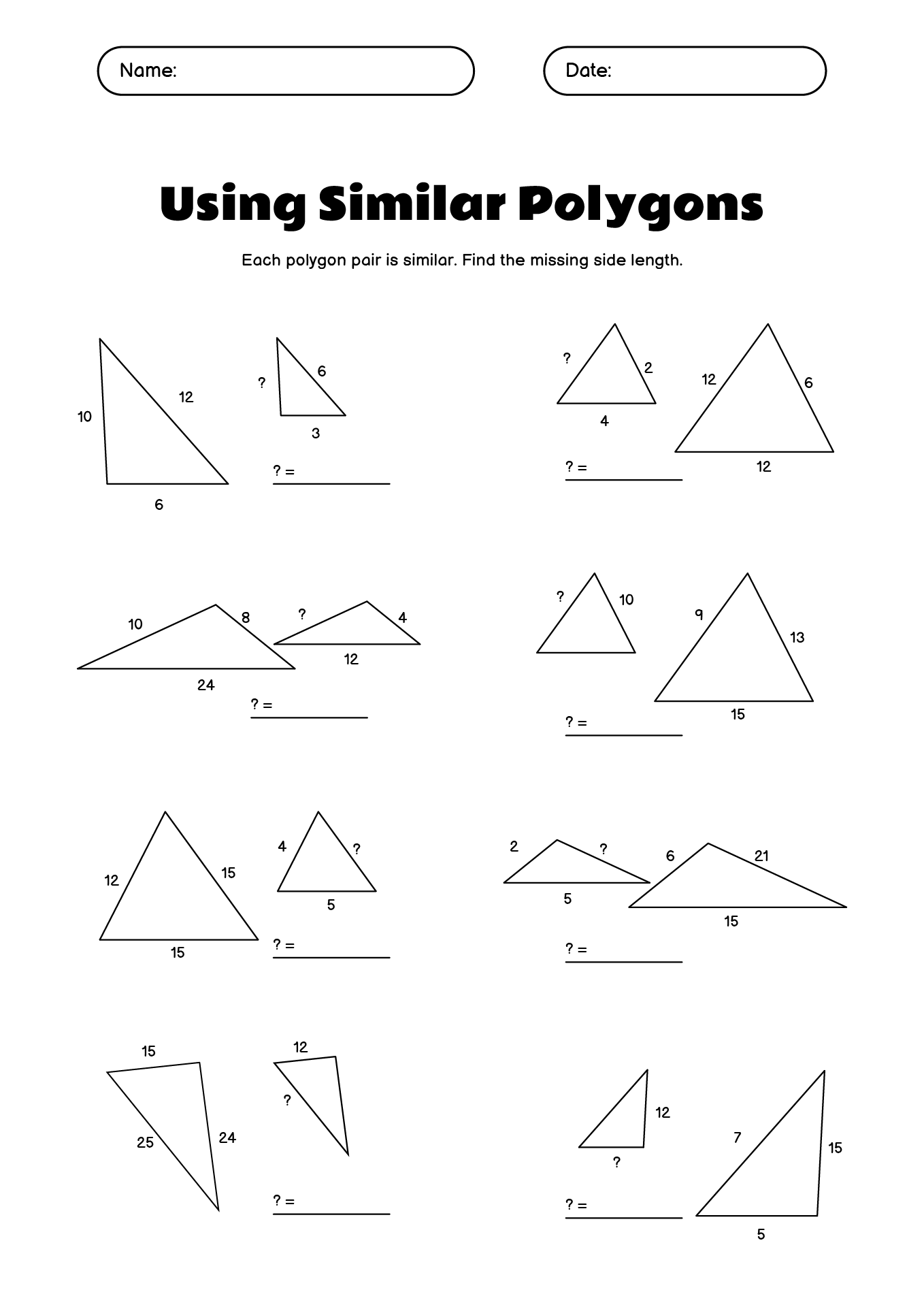 14 Similar Figures Worksheet Worksheeto