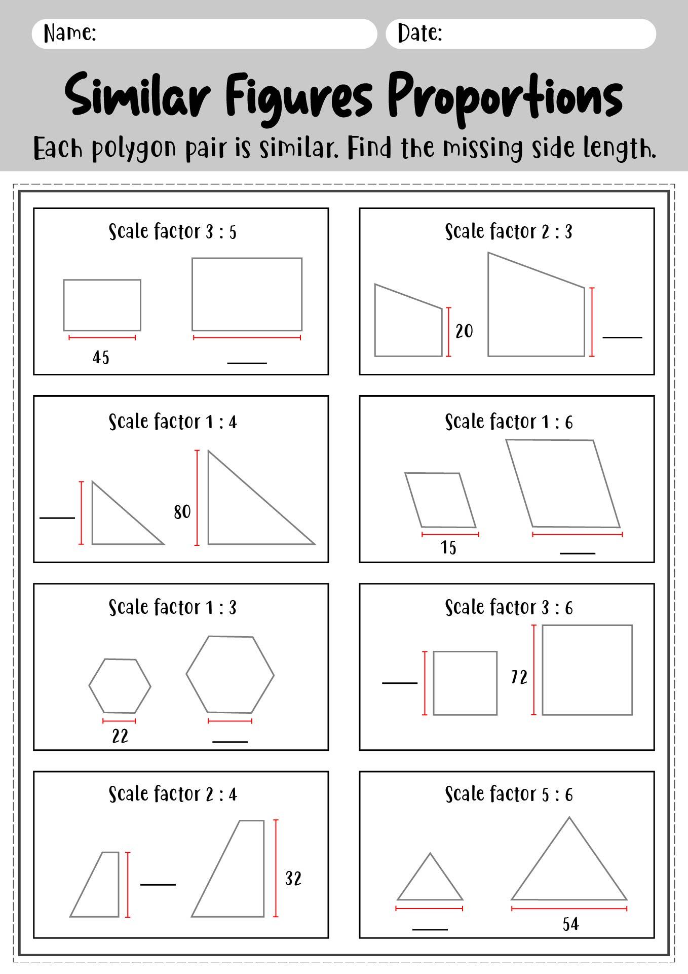 Similar Figures Worksheet Pdf