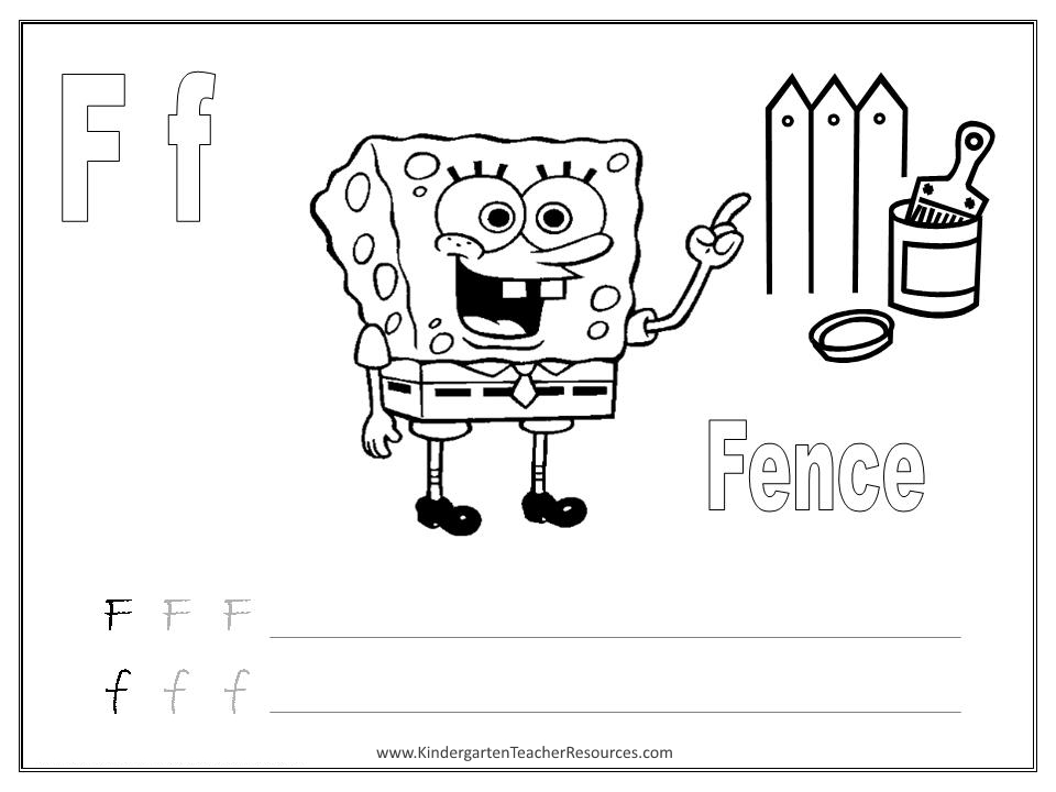 Spongebob Letter Alphabets Worksheets Image