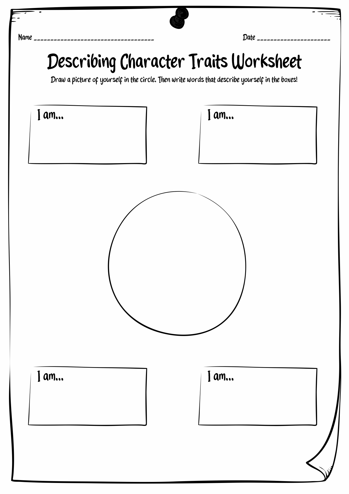 1st Grade Character Traits Worksheets