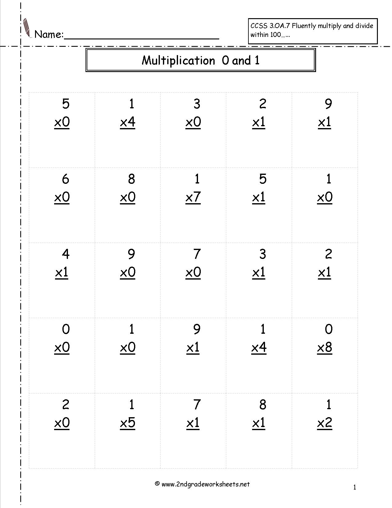 3 by 2 Multiplication Worksheets