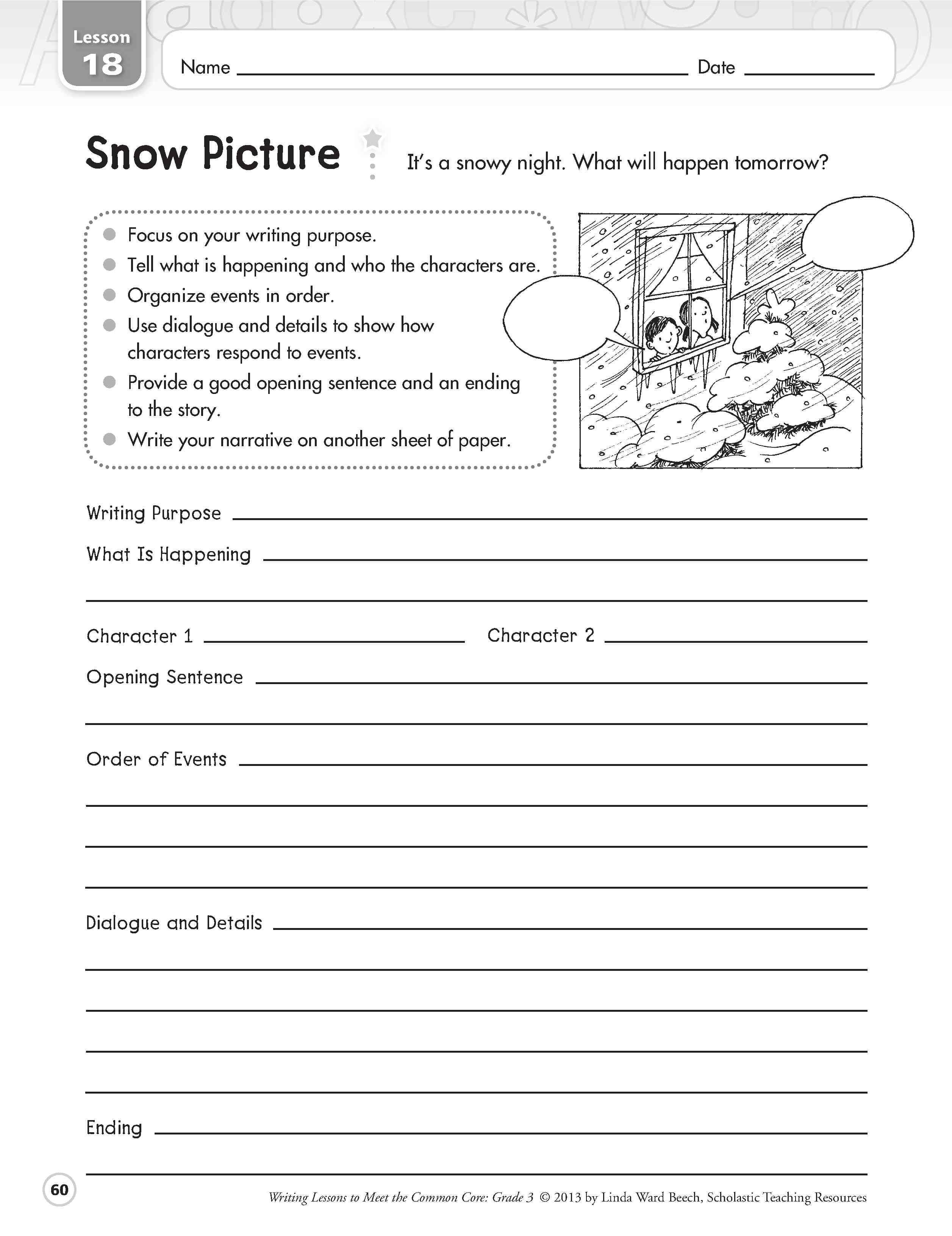 4th Grade Narrative Writing Worksheets Image