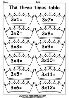 6 7 8 Times Tables Worksheets