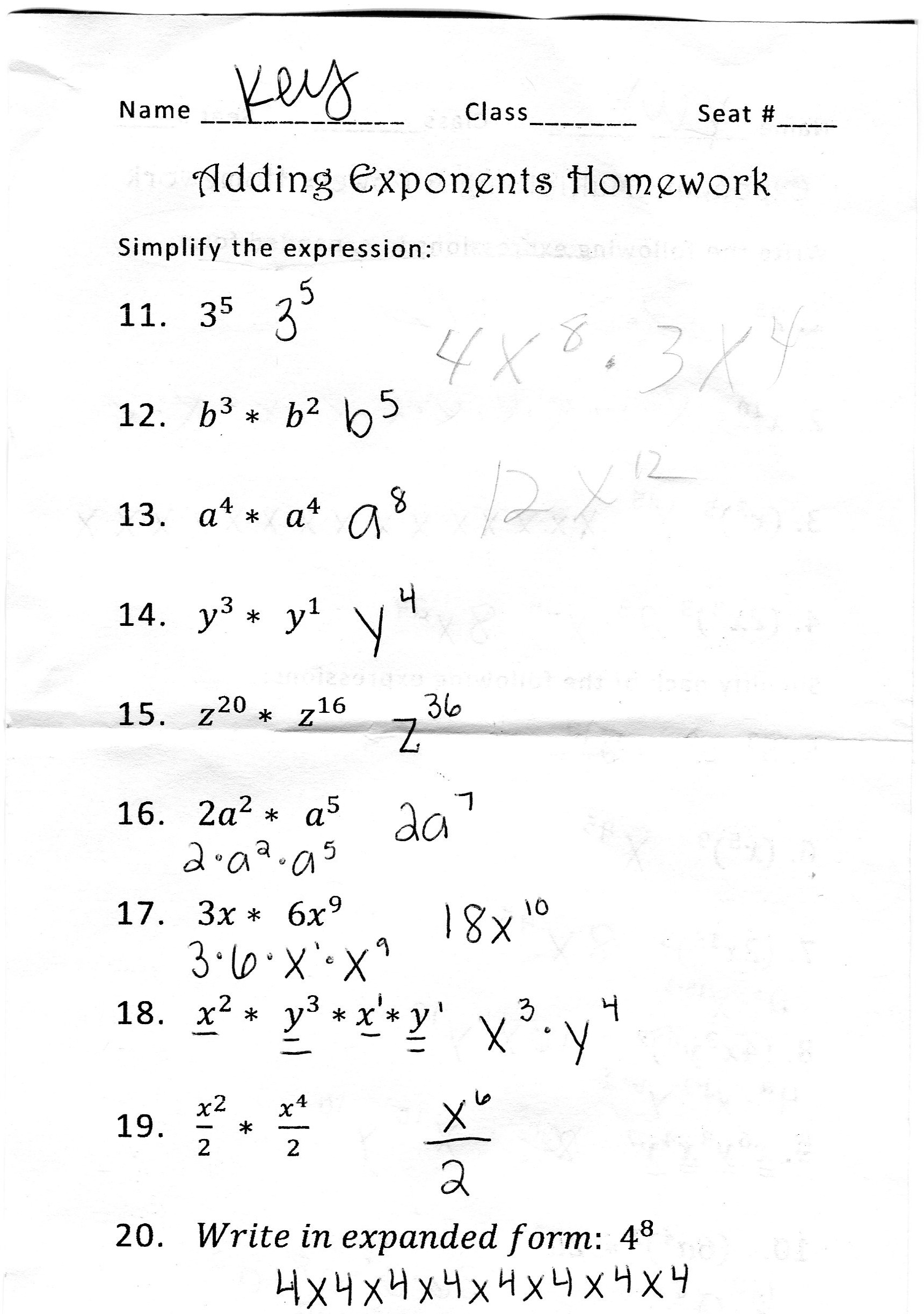 13 Best Images of 8th Grade Math Exponents Worksheets -6 ...