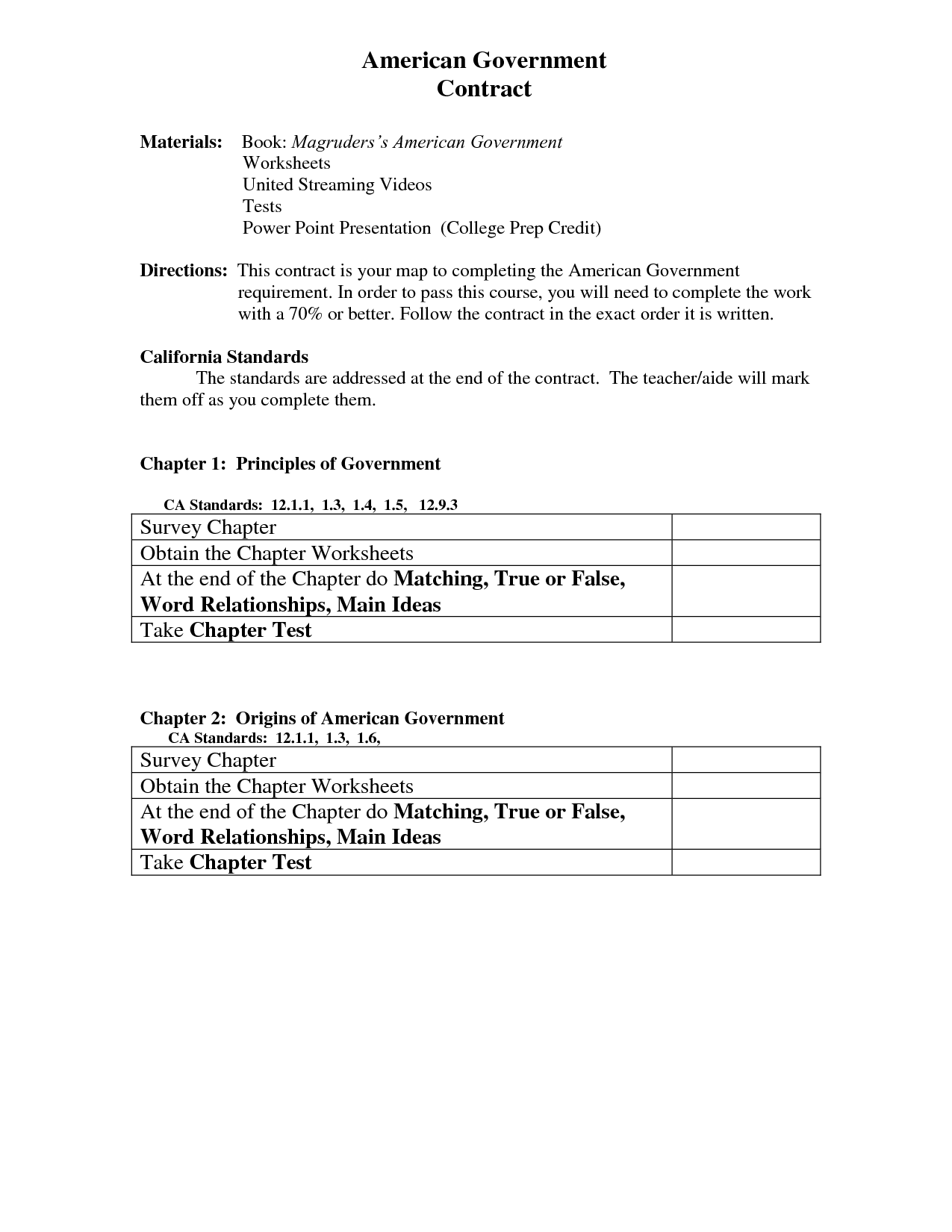 American Government Worksheets Image