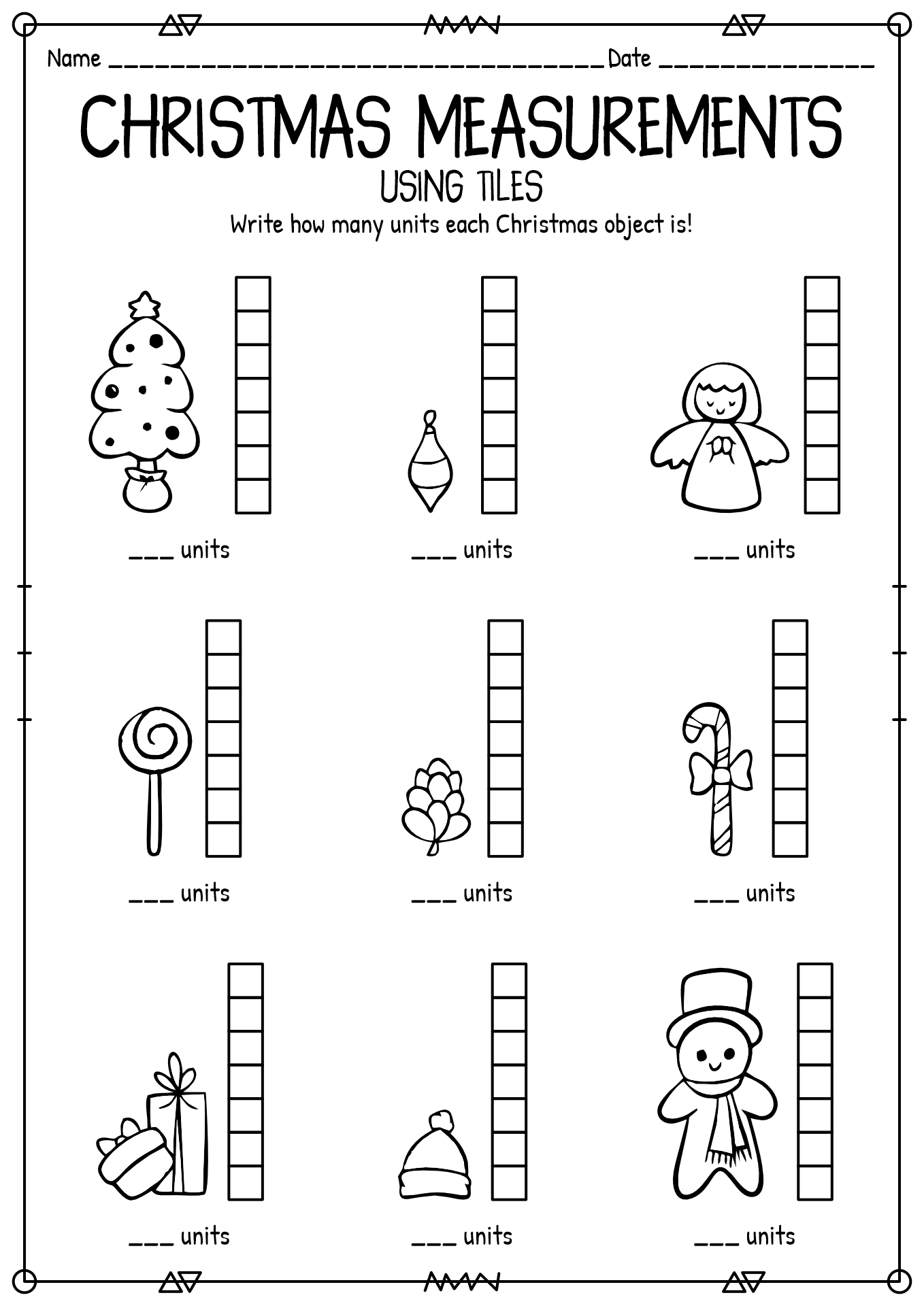 Christmas Measurement Worksheets