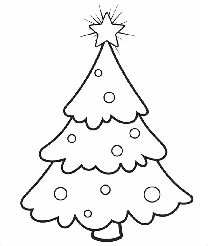 Christmas Tree Template Coloring Page Image