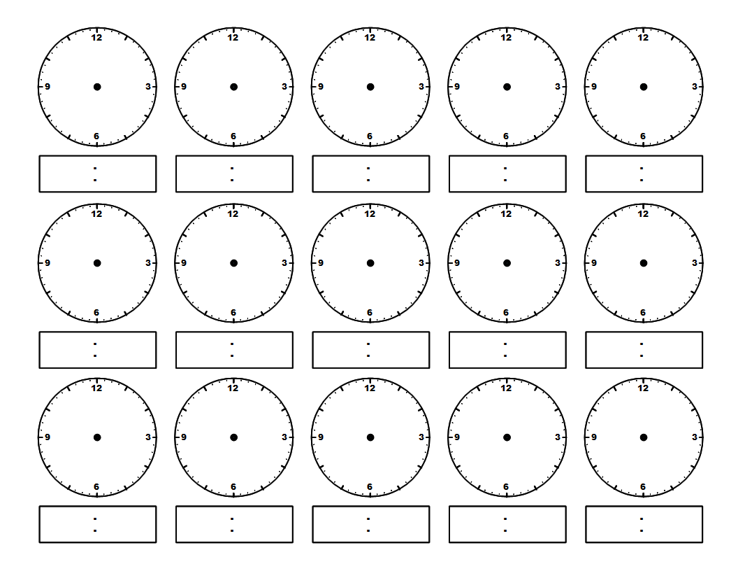 Clocks Telling Time Practice Worksheet for Kids Image