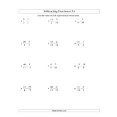 Common Core Adding Subtracting Fractions Worksheets Image