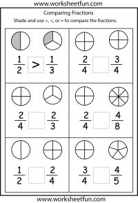Comparing 4 Fractions Worksheets Image