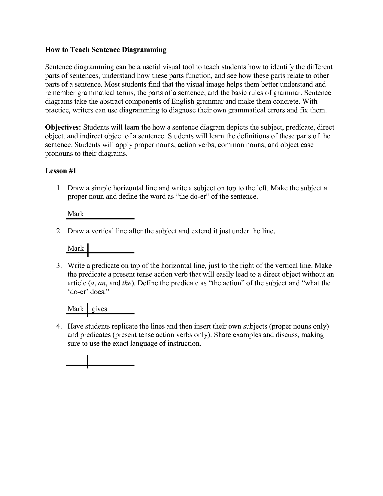 Diagramming Sentences Worksheets Image