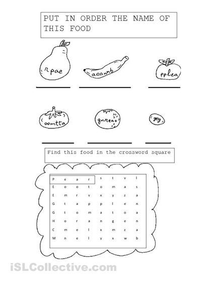 Food Activities Worksheets Image
