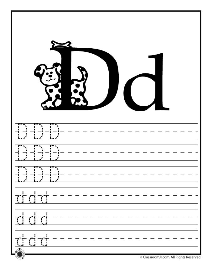 Free Printable Letter D Worksheets Image