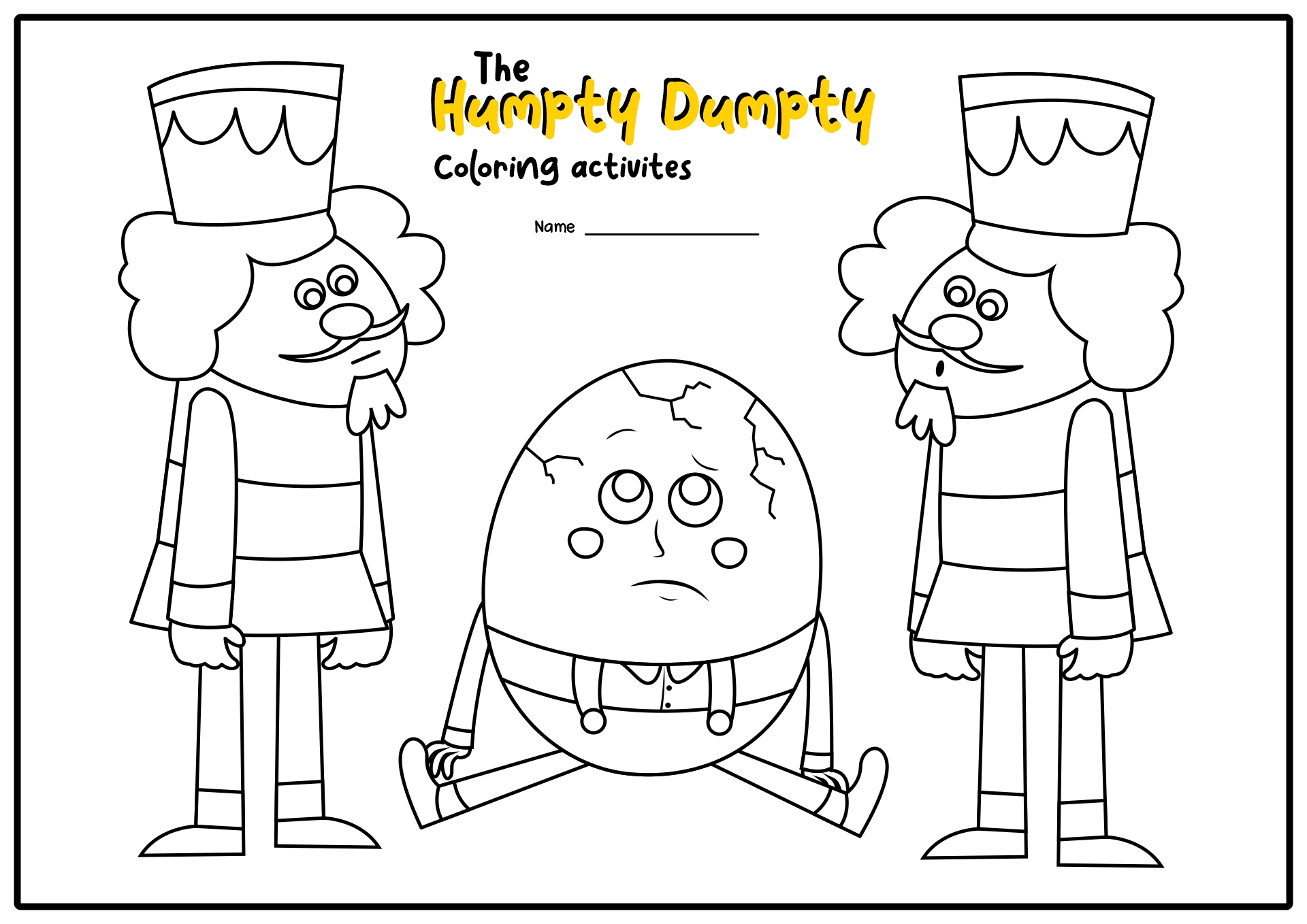 Humpty Dumpty Coloring Page Image