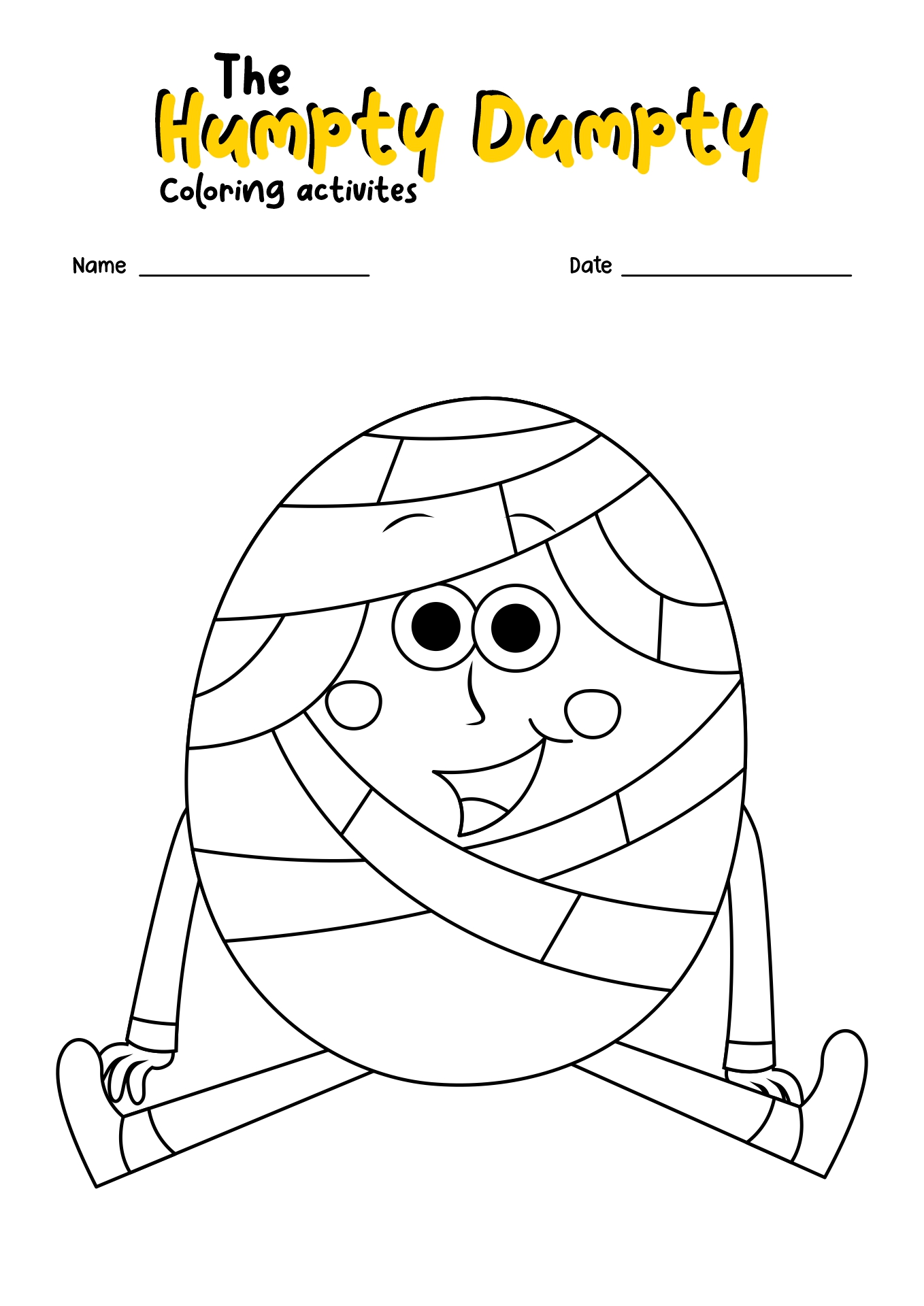 Humpty Dumpty Coloring Page Image