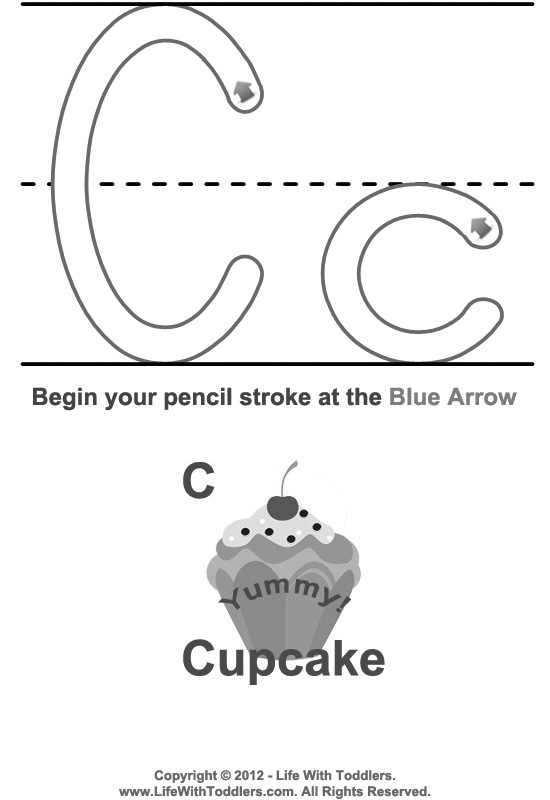 Learning to Write Letter C Preschool Image