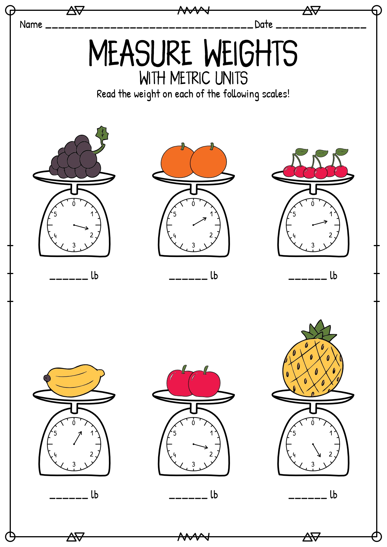 Measuring Weight Worksheets
