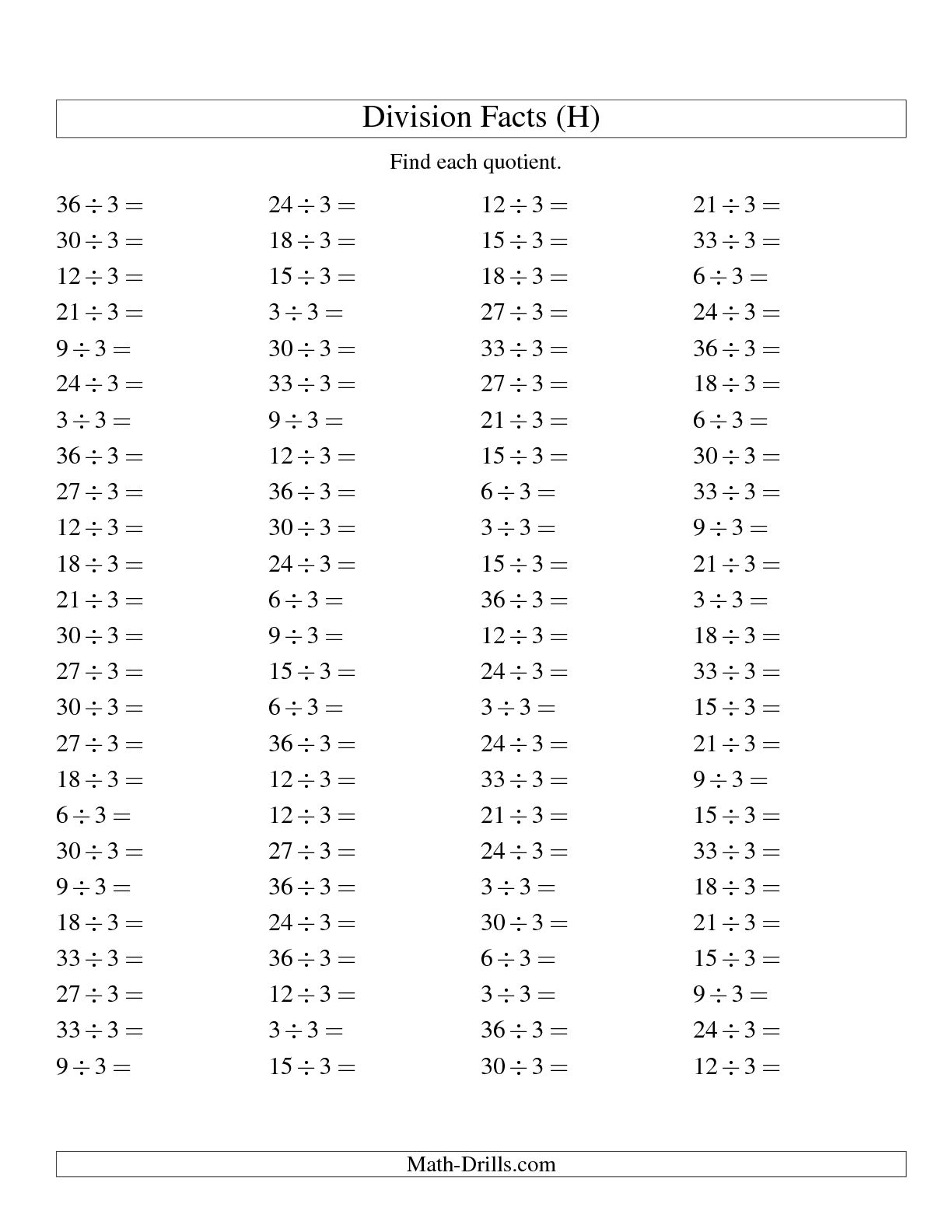 Multiplication Division Worksheets 3rd Grade Image