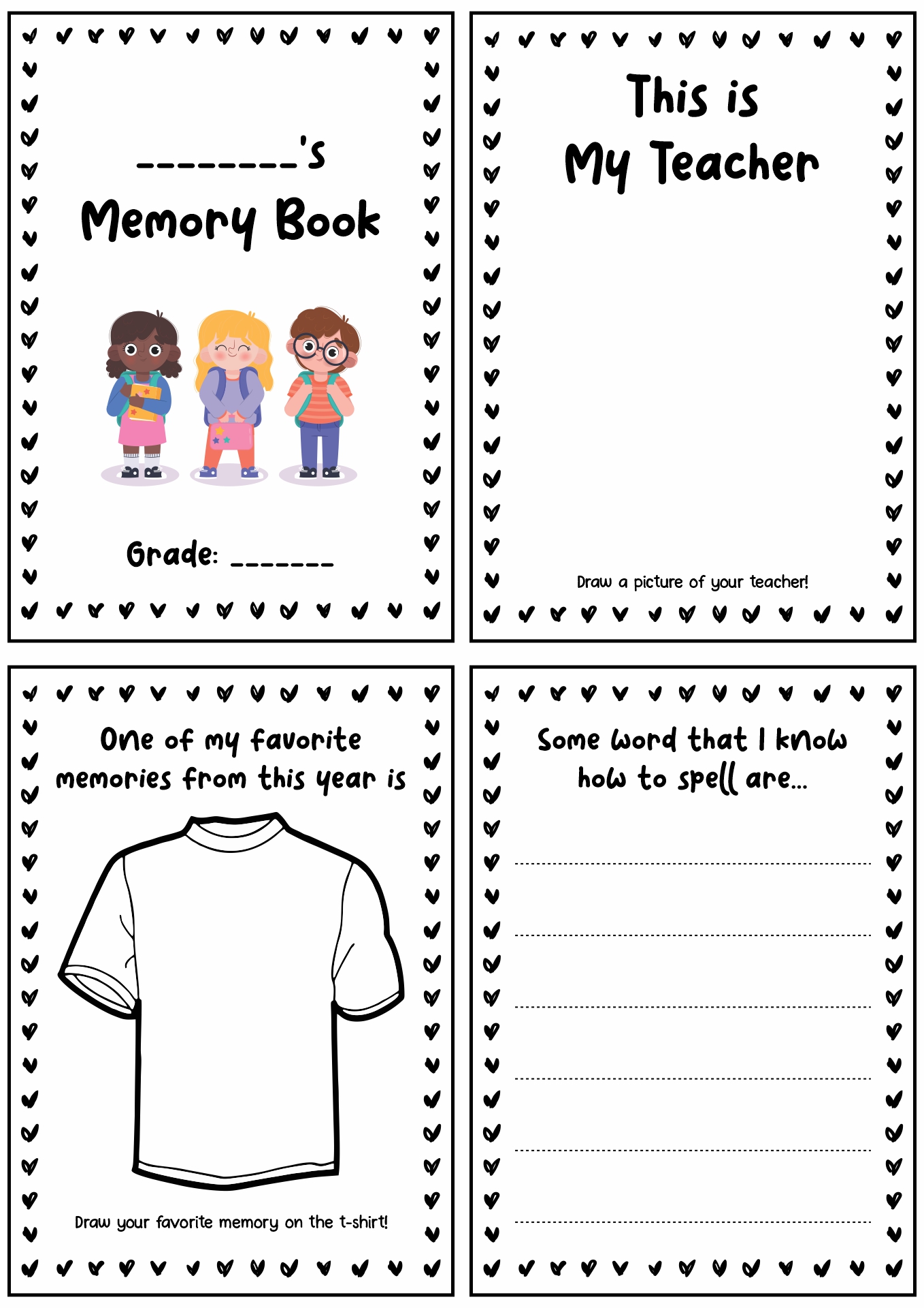 My Preschool Memory Book Printable