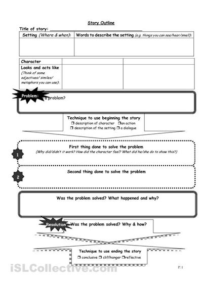 Narrative Writing Worksheets for High School Image
