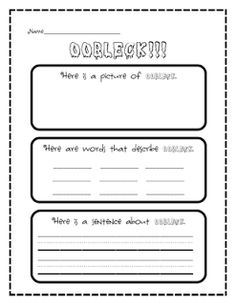Oobleck Worksheets and Printables Image