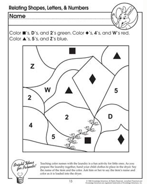 Preschool Worksheets Color by Shape Image