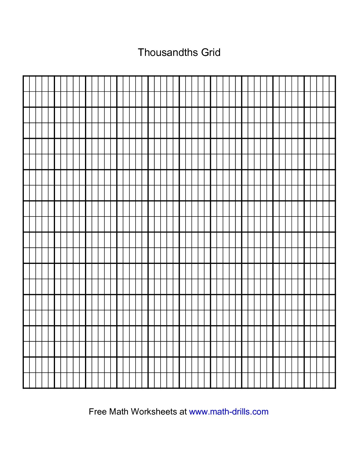Printable Thousandths Grid Paper Image