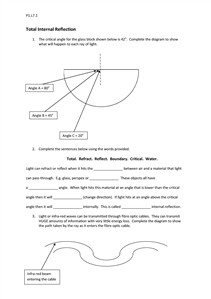 Physics Reflection Worksheet