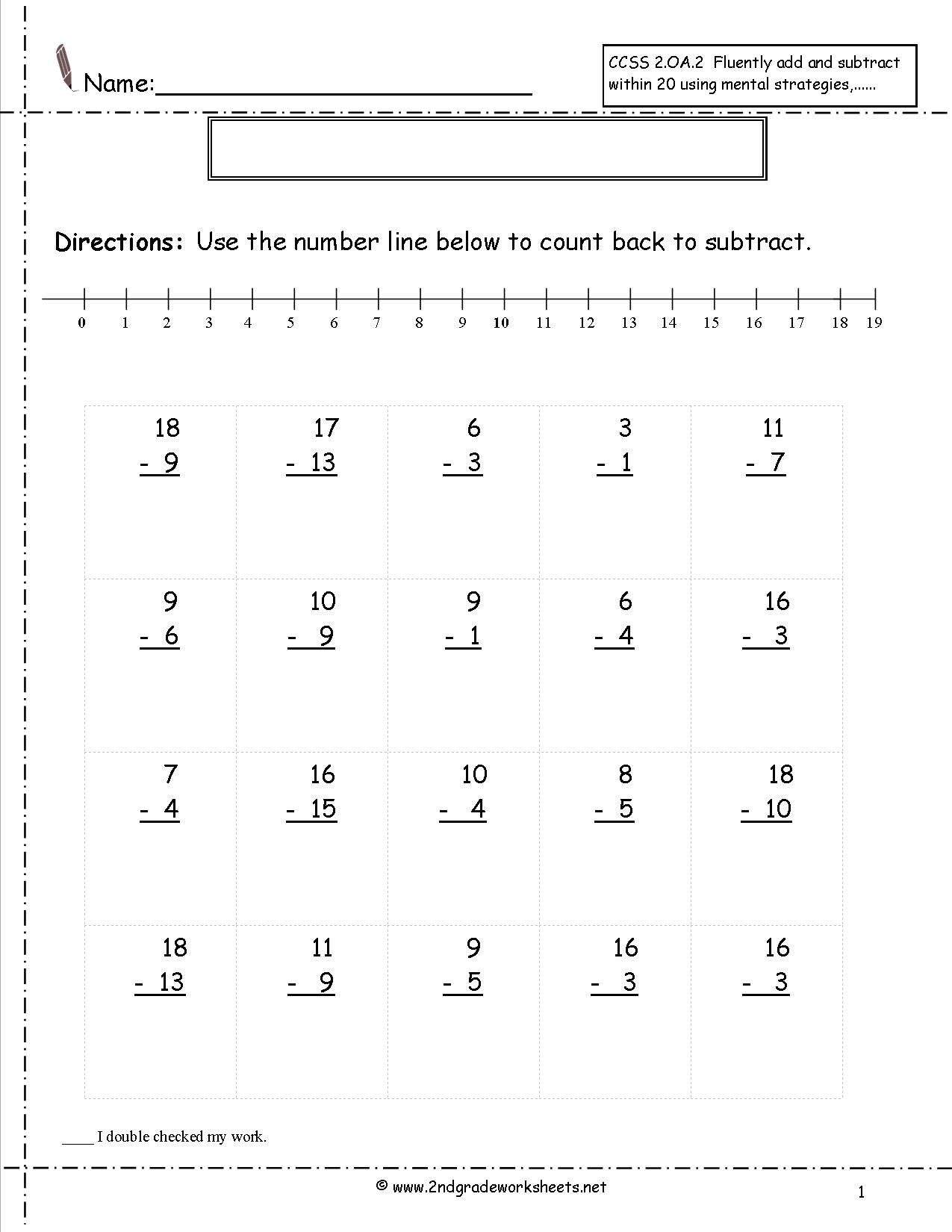2-Digit Subtraction Worksheets Image