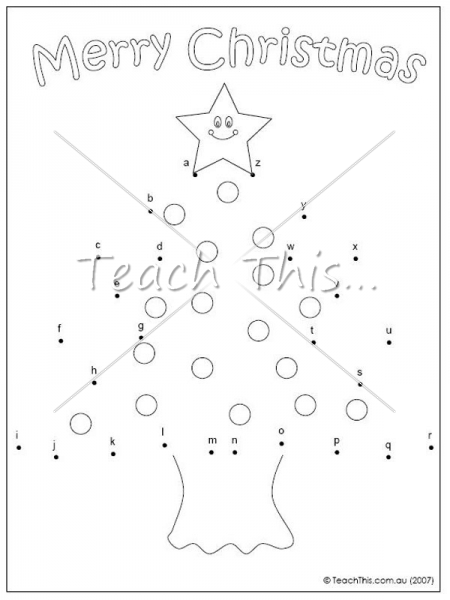 Alphabet Dot to Dot Christmas Printables Image