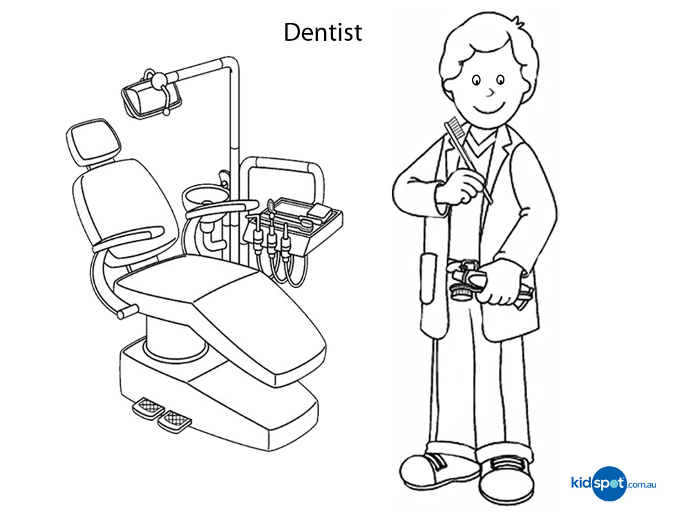 Dentist Tools Coloring Pages Kids Printable Image