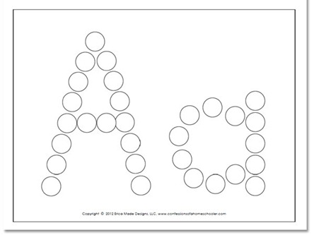 Dots Letters Worksheets