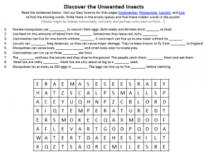 Free Insect Worksheets for Kids Image