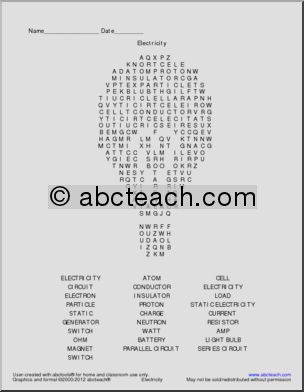 Middle School Science Word Search