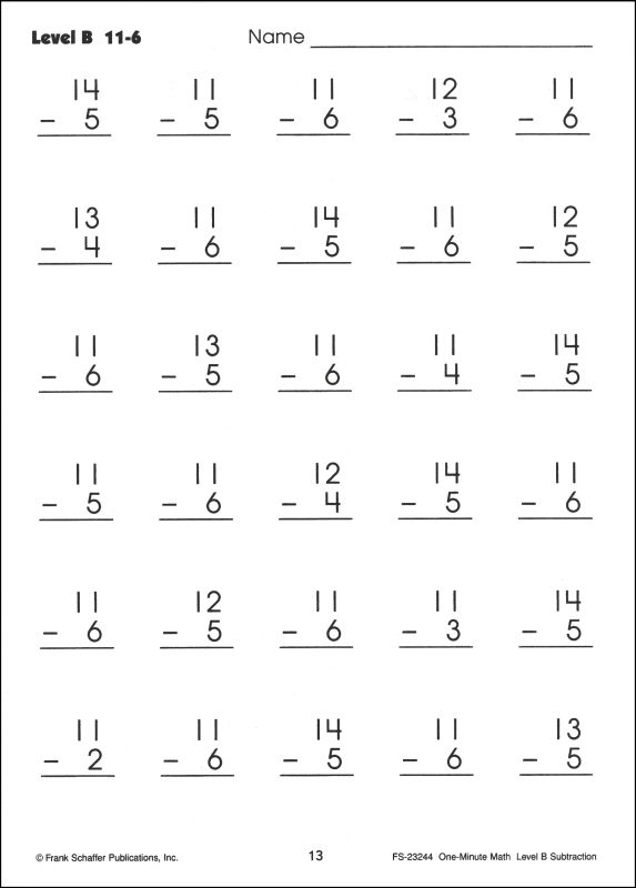 One Minute Math Addition Level A Image
