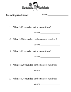 Printable Rounding Worksheets 3rd Grade Image