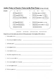 Active and Passive Verbs Worksheet Image