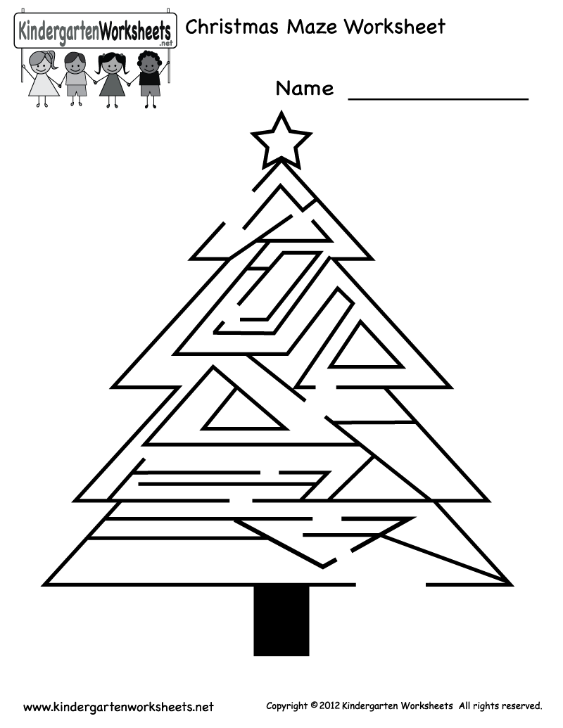 Christmas Printable Maze Worksheets Image