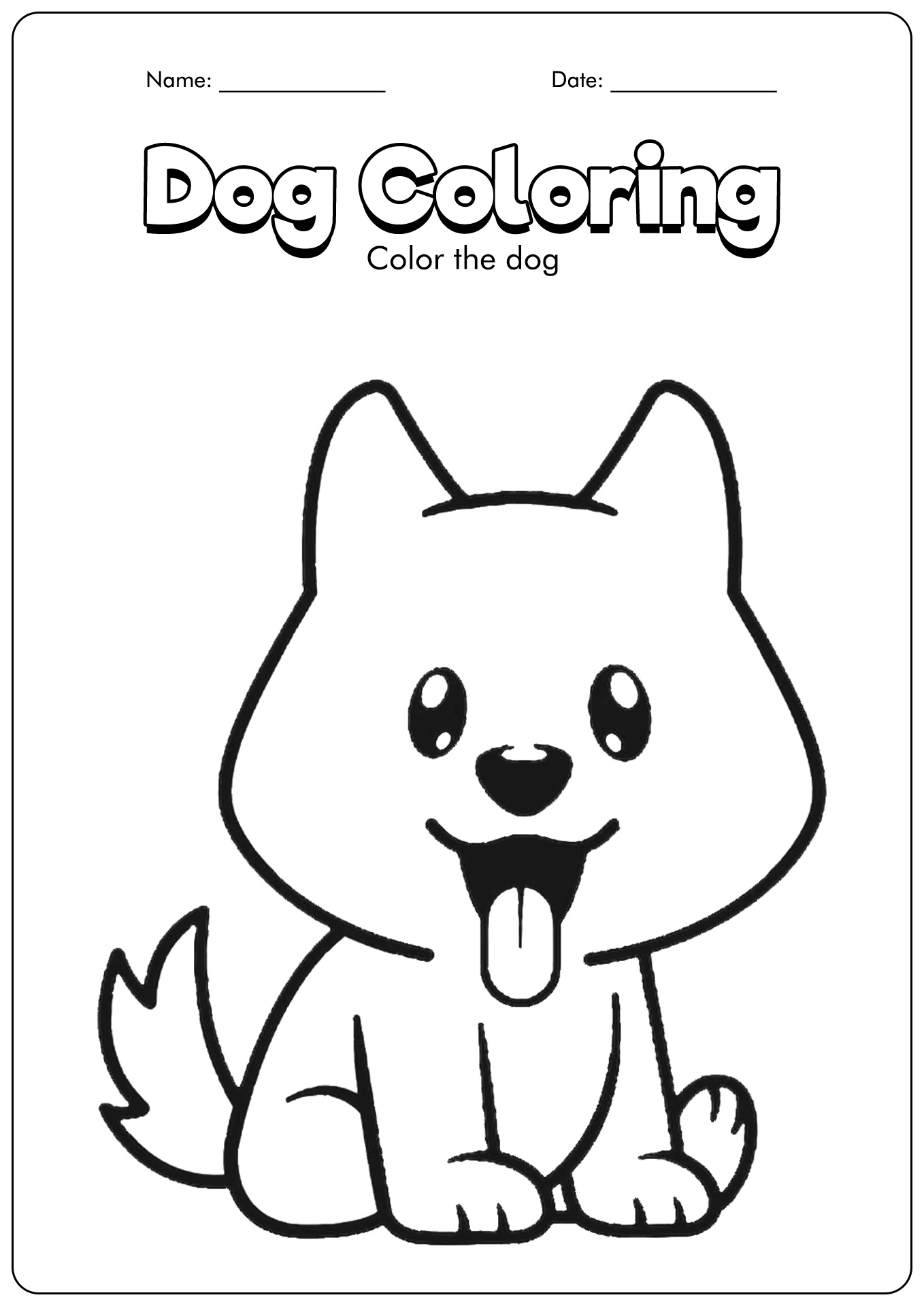 Free Printable Dogs Coloring Page