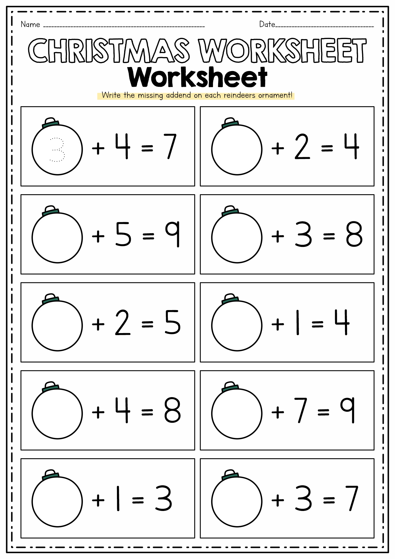 Fun Christmas Math Worksheets Kindergarten