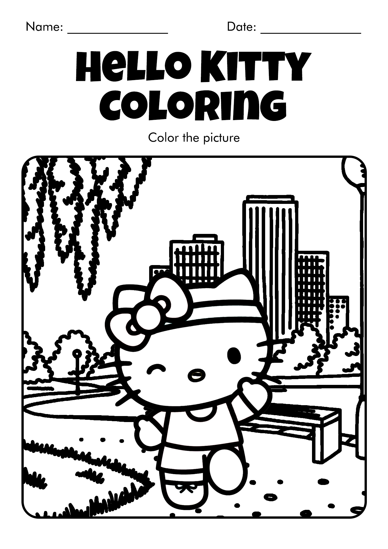 Hello Kitty Printable Coloring Pages